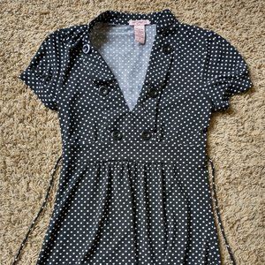 Six Degrees of Separation - Size Small Black and White Polka Dot Blouse